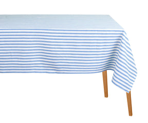 Coastal light blue cotton dining table cover