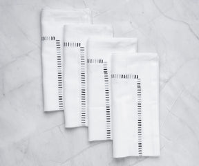 Pure white cotton napkins for a classic touch 