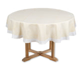 Beige Printed Round Tablecloth