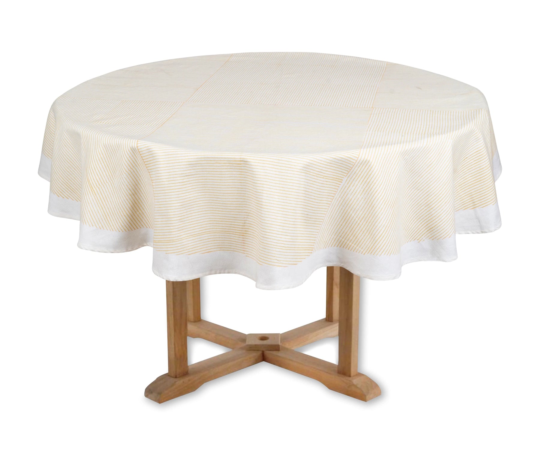 Beige Printed Round Tablecloth