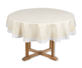 Beige Printed Round Tablecloth