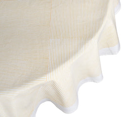 Beige Printed Round Tablecloth