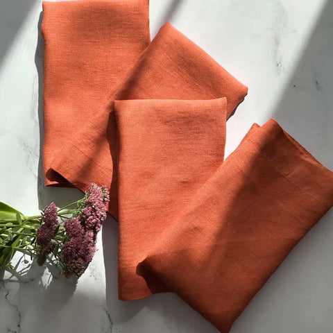 orange linen napkins 