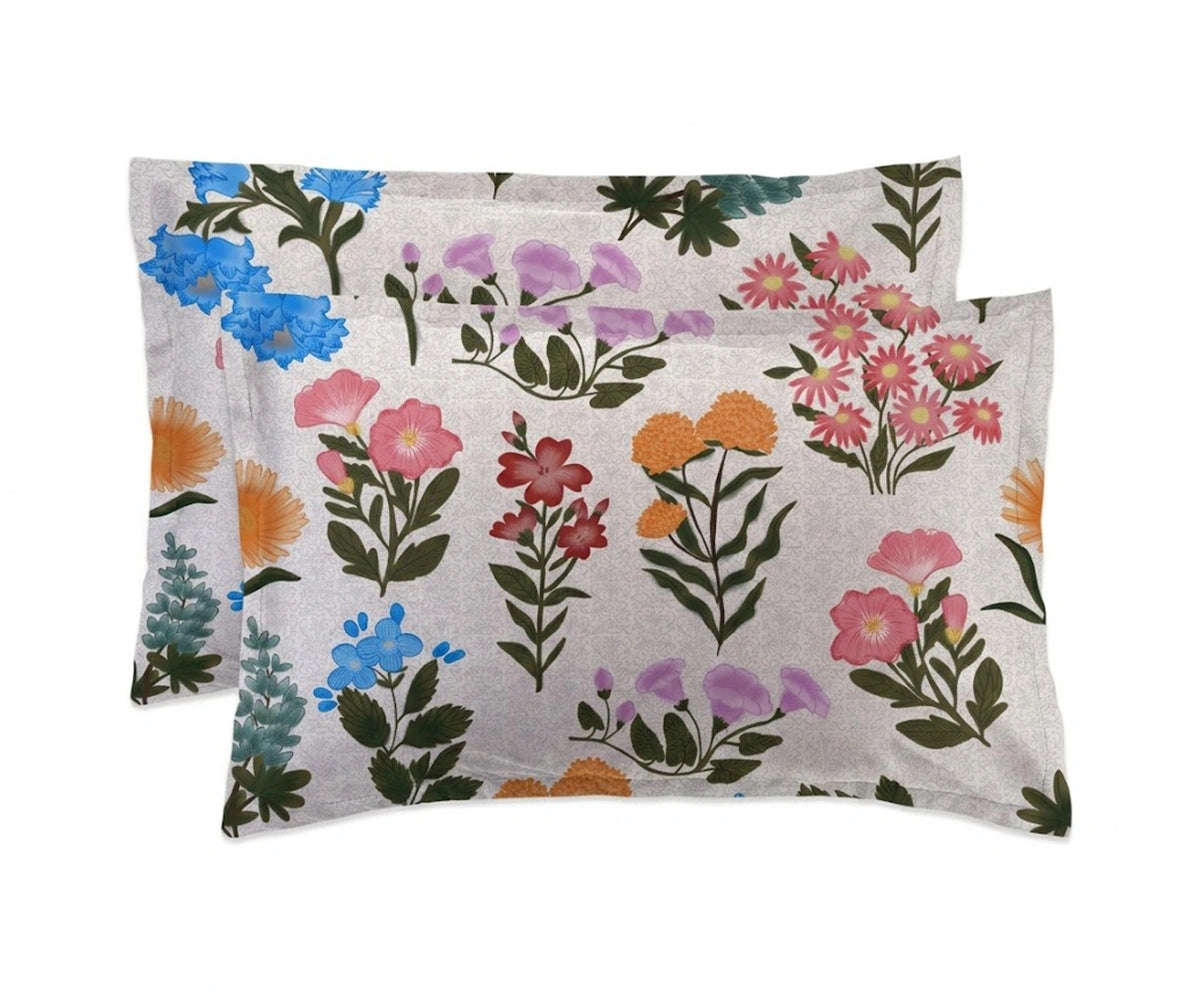 multicolor floral linen pillowcase set ditsy wildflower print breathable linen bedding