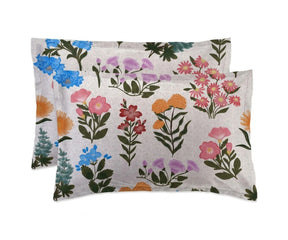 multicolor floral linen pillowcase set ditsy wildflower print breathable linen bedding