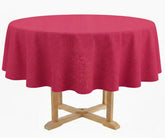 Red linen round table cover 90 inch for wedding and holiday décor
