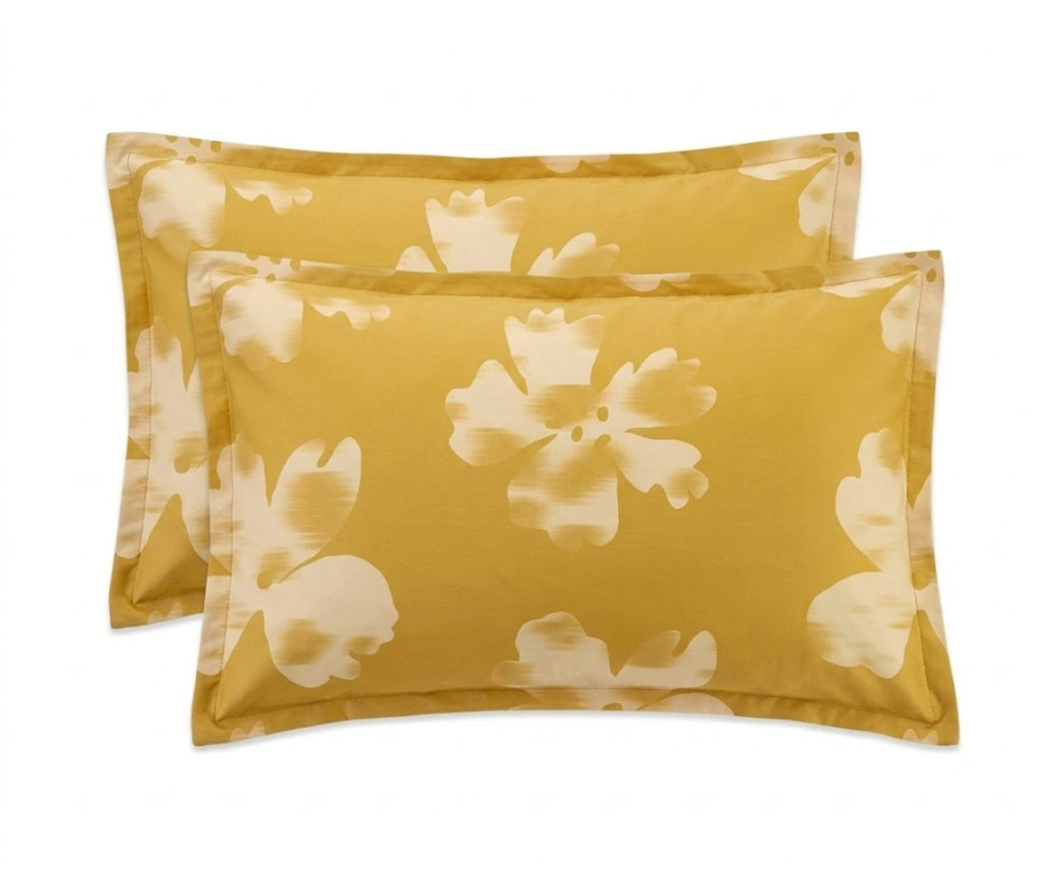 warm yellow linen bedding set breathable flax linen pillowcases