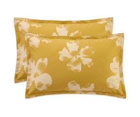 warm yellow linen bedding set breathable flax linen pillowcases