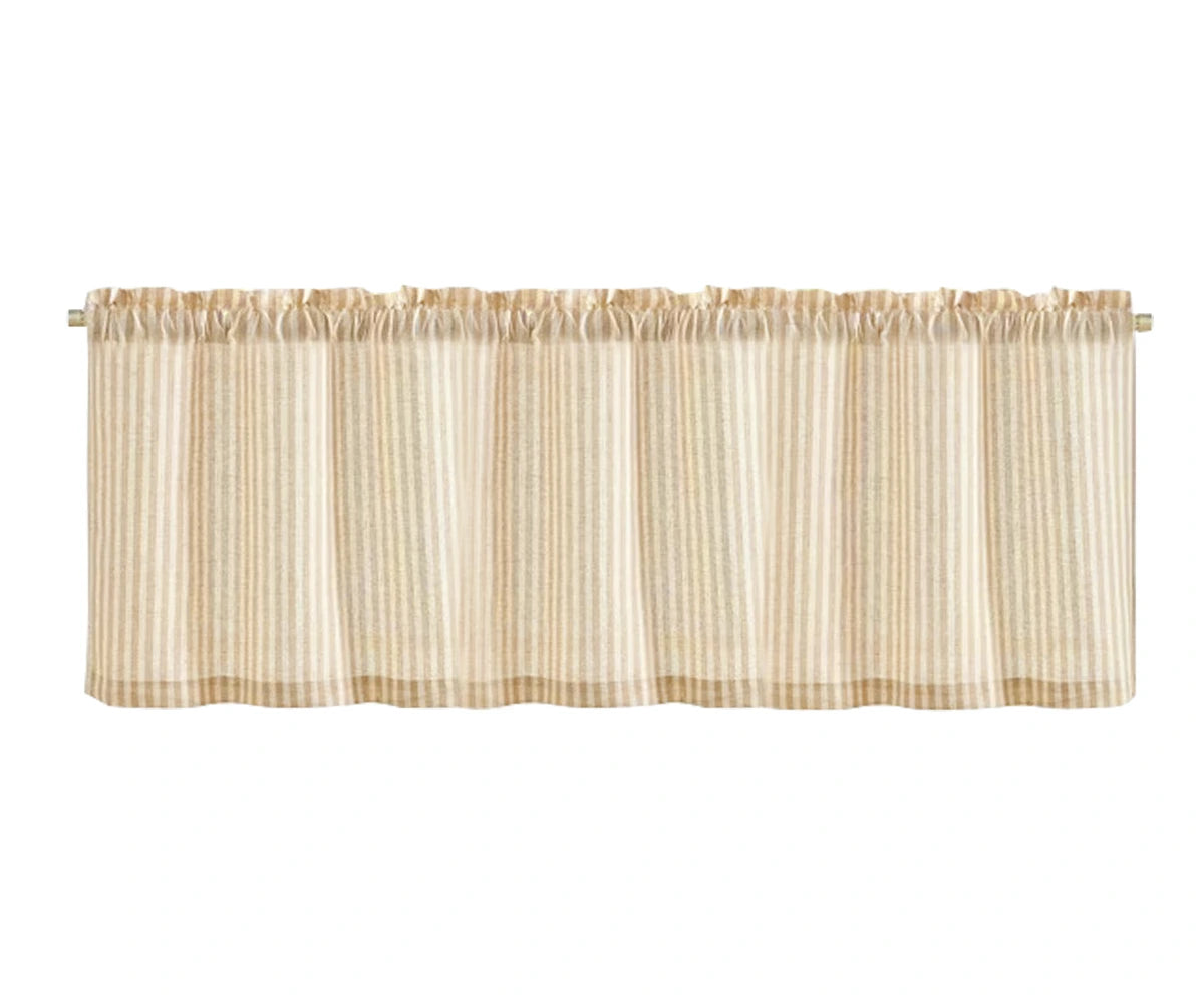 Beige striped kitchen window curtains made from 100% linen
Natural linen café curtains for kitchen windows with soft light filtering privacy