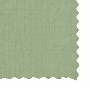 Sage green linen cloth napkins with decorative lace edges for everyday dining and festive tables