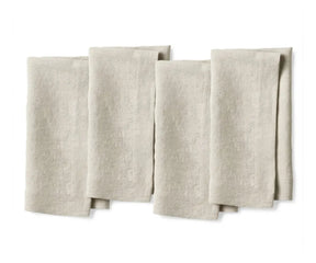 Reusable linen banquet napkins with tailored mitered corner detailing