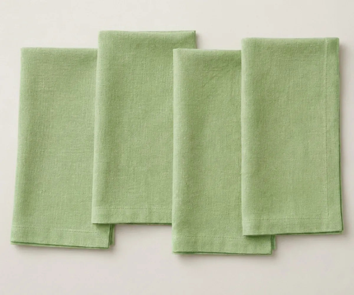 Premium washed linen napkin set with mitered corners for elegant table settings