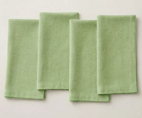 Premium washed linen napkin set with mitered corners for elegant table settings