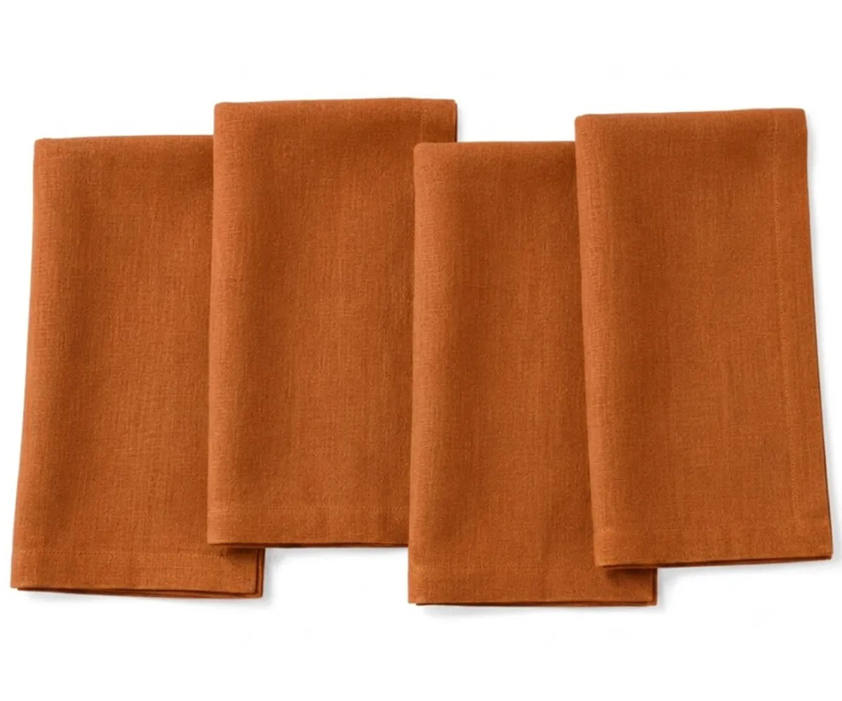 Soft reusable linen dinner napkins crafted from 100 percent linen fabric