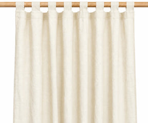 Ivory linen tab top curtains, 100% linen window panels for bedroom and living room, elegant neutral curtains for modern home décor