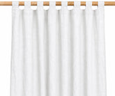 White linen tab top curtains, 100% linen window panels for living room and bedroom, breathable solid curtains for natural home décor
