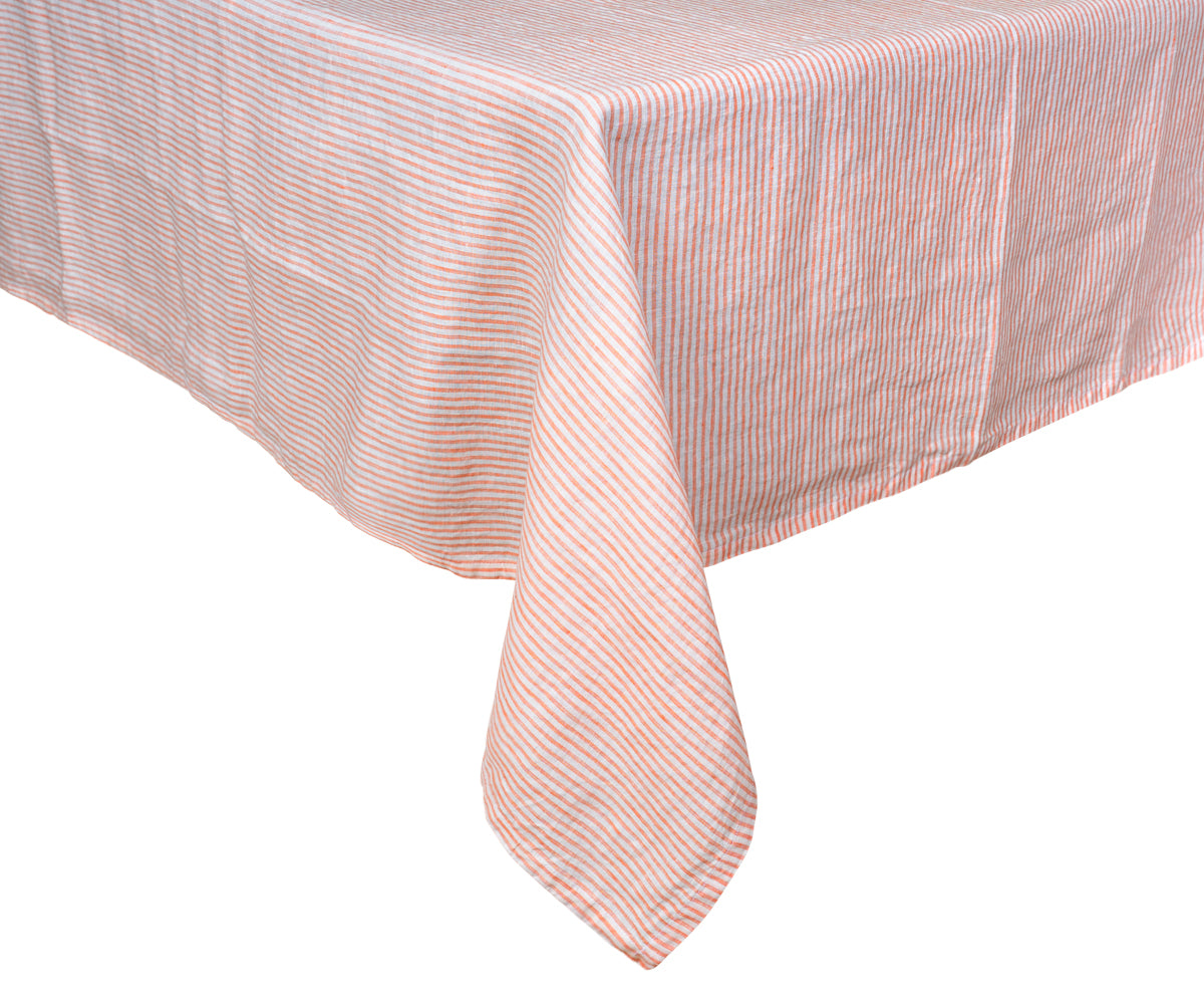 Pure linen tablecloth, offering a natural and refined look for your table.