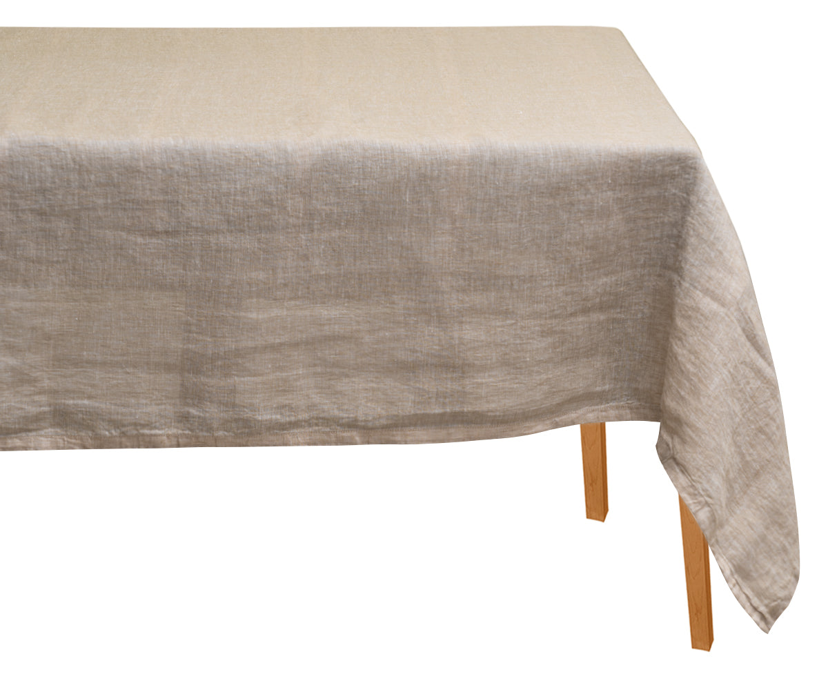 Beige Tablecloths designed specifically for rectangle tables. Linen tablecloths in various sizes and designs.