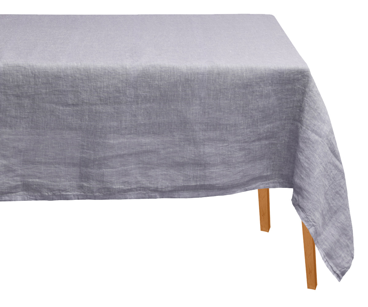 Grey Tablecloths designed specifically for rectangle tables. Linen tablecloths in various sizes and designs.