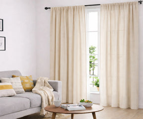 Soft Ivory cotton curtains with natural light