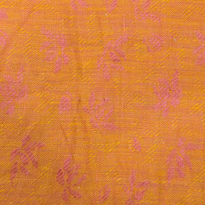 Orange block print cotton table runner - Close up