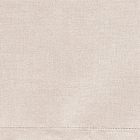 Natural pure linen swatch displaying organic texture and neutral tone for minimalist farmhouse and modern table styling.
