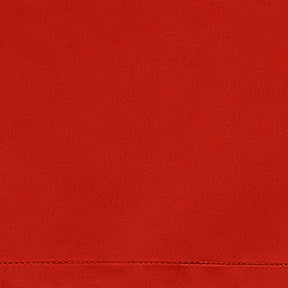Red pure linen fabric swatch featuring vibrant color and natural texture for festive dining décor and seasonal table styling.