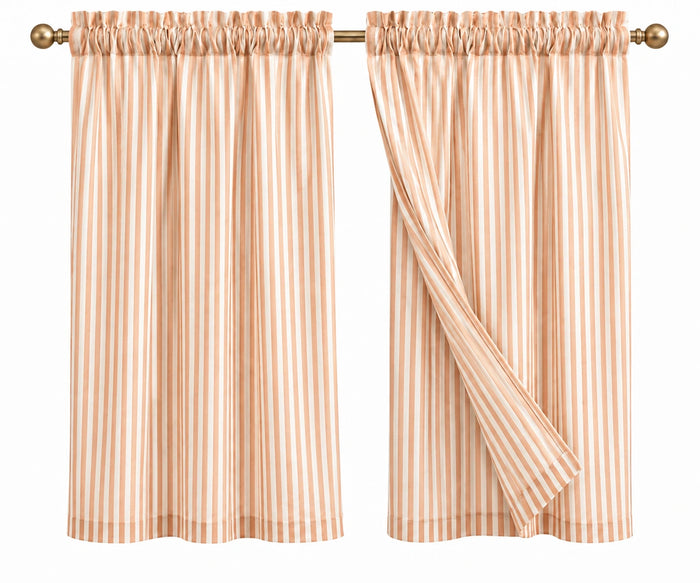 Orange kitchen curtains set of 2, 100% linen window curtains for small windows Bright orange linen café curtains for kitchen windows with light filtering privacy