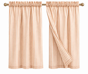 Orange kitchen curtains set of 2, 100% linen window curtains for small windows Bright orange linen café curtains for kitchen windows with light filtering privacy