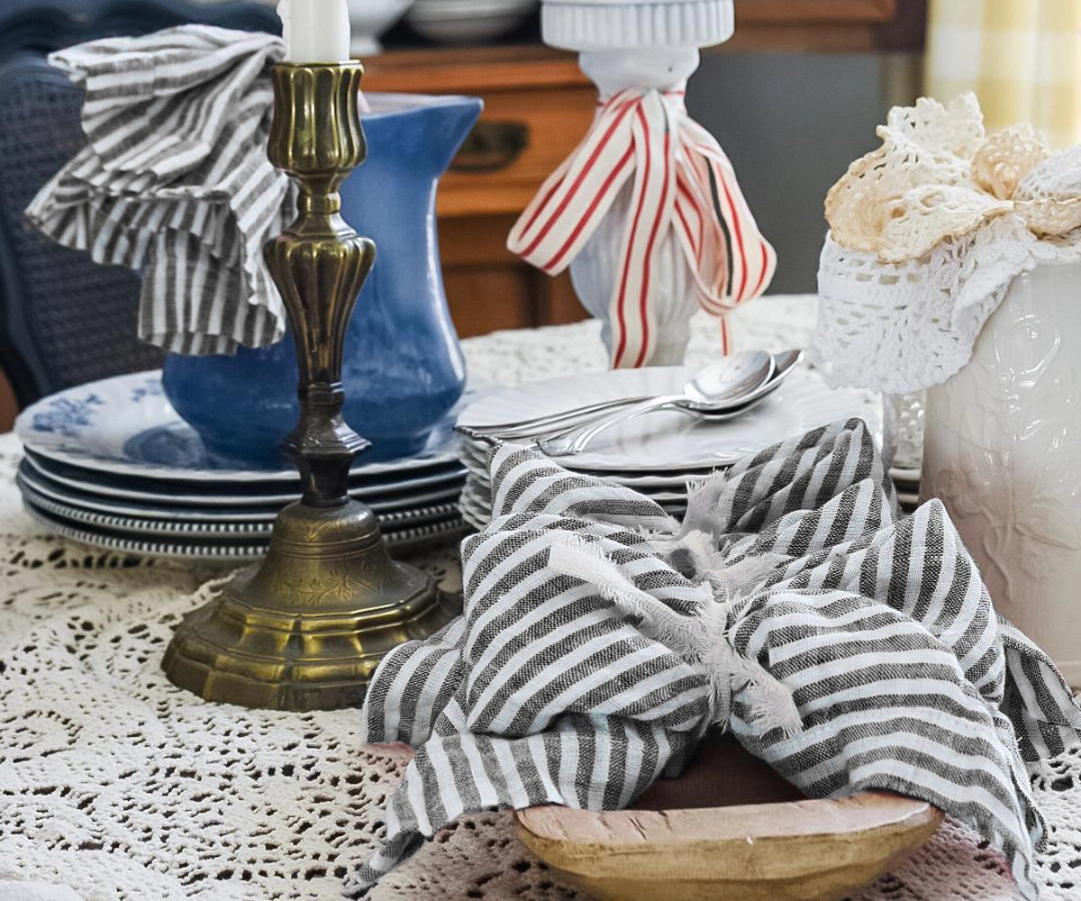 Luxury linen dining napkins designed for dinner parties, entertaining guests, and family meals