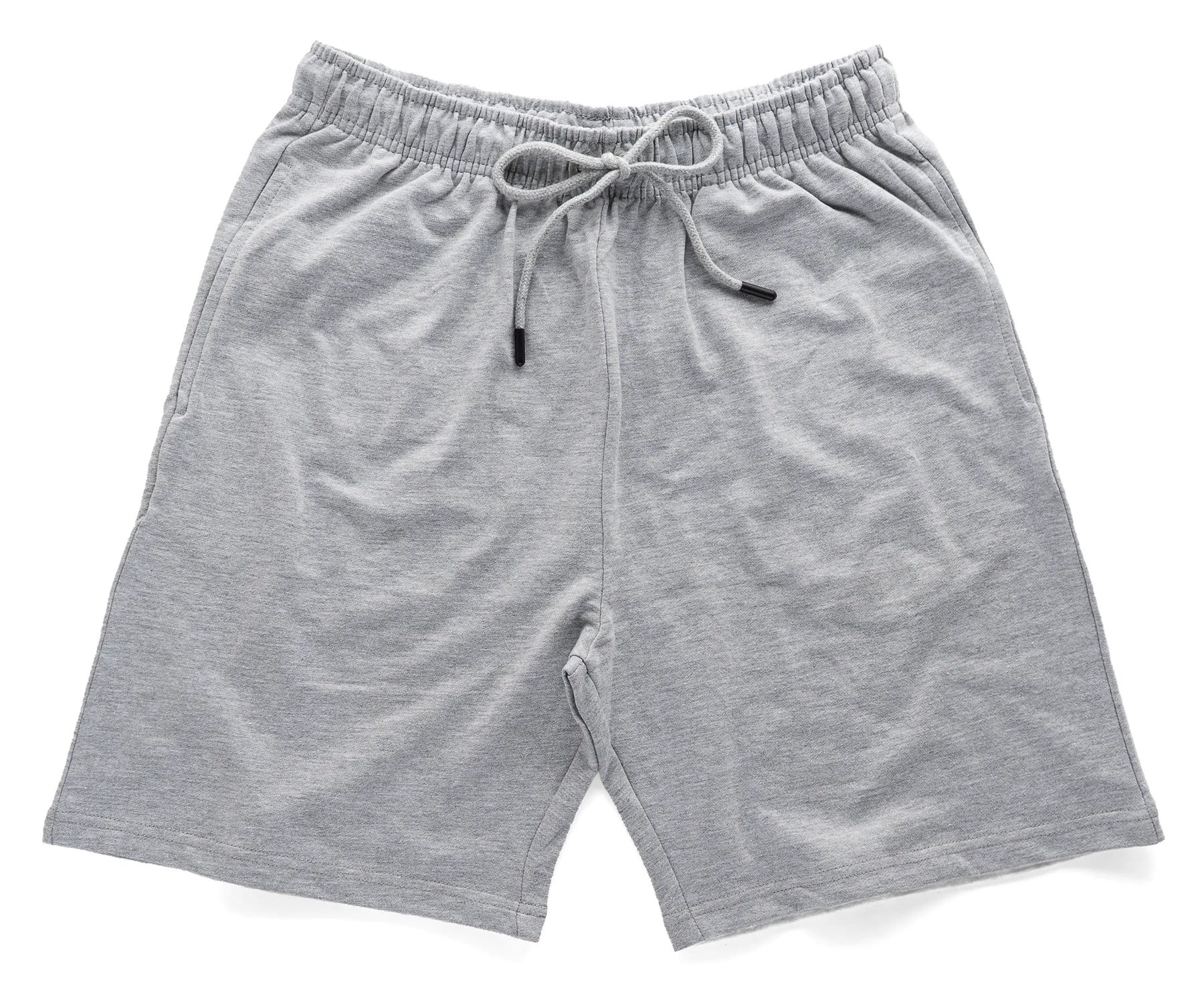 Relaxed fit grey cotton shorts for men, suitable for walking, light workouts, and daily movement