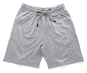Relaxed fit grey cotton shorts for men, suitable for walking, light workouts, and daily movement