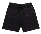 Men's black cotton shorts with elastic waistband
