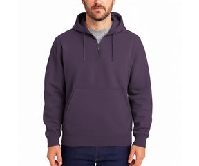 Purple Men’s 100% Cotton Hoodie – soft breathable pullover sweatshirt for casual and streetwear style