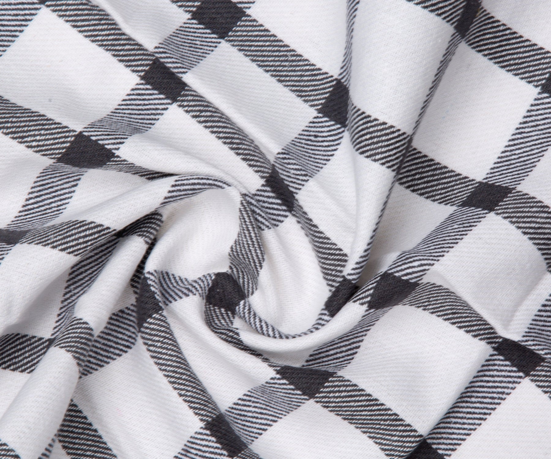 Black and white checkered towel fabric detail