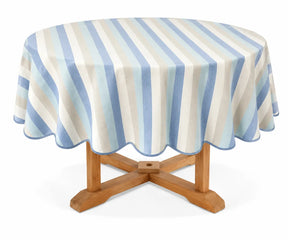 Striped Round Tablecloth - Scalloped Edge