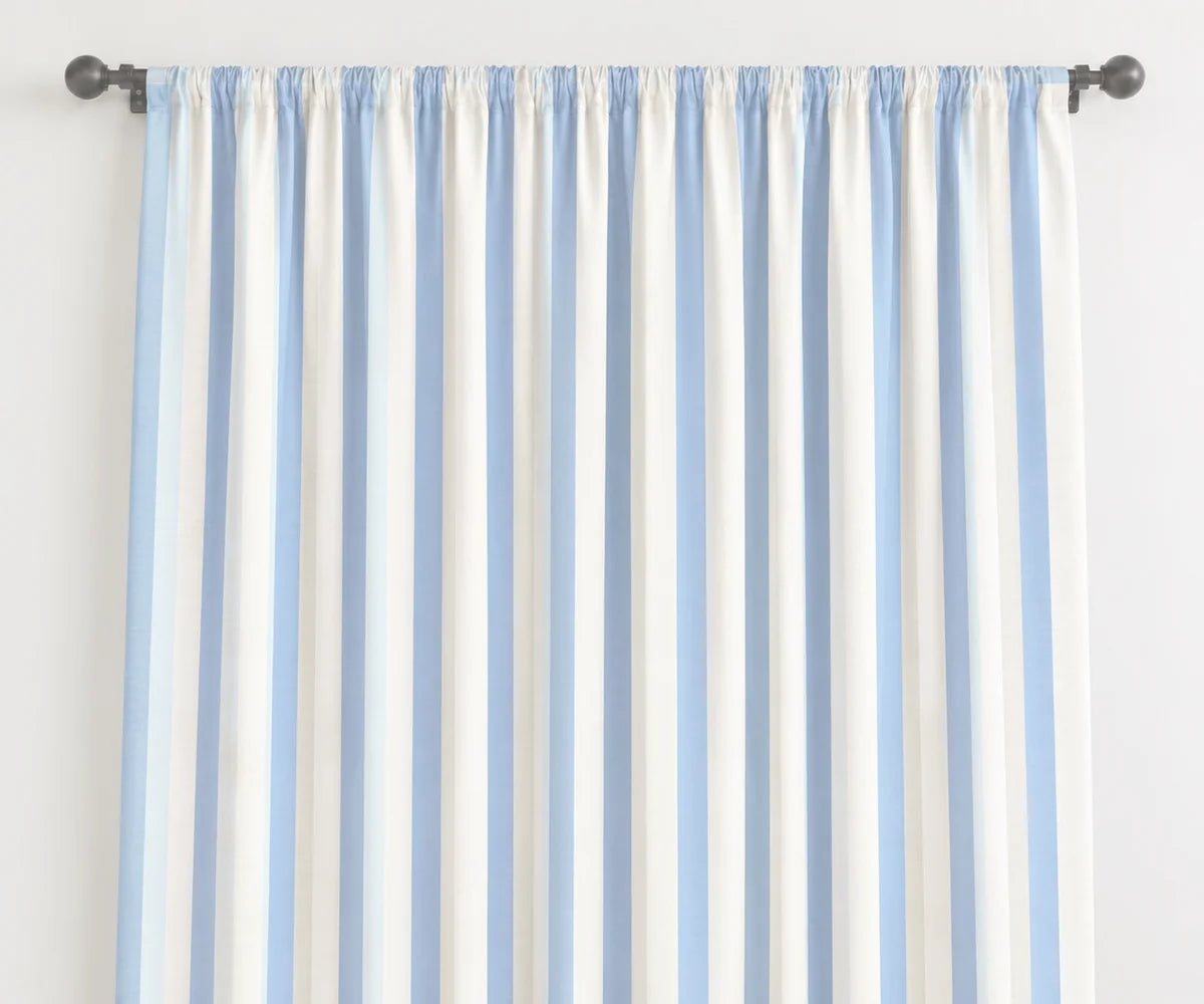Multicolor striped cotton cabana curtains, 100% cotton washable vertical window panels for colorful farmhouse and cottage decor
