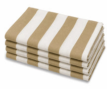 Mustard Yellow Striped Cotton Dinner Napkins, Washable Reusable Cloth Napkins for Thanksgiving Tables and Seasonal Entertaining