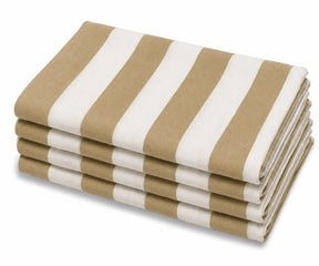 Mustard Yellow Striped Cotton Dinner Napkins, Washable Reusable Cloth Napkins for Thanksgiving Tables and Seasonal Entertaining