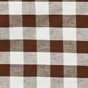 Brown gingham round tablecloth 60 inch with checked farmhouse pattern