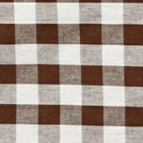 Brown and white buffalo checkered napkin fabric close-up