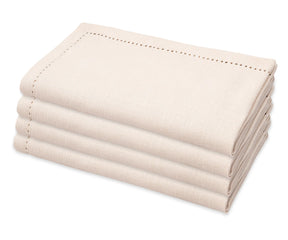 Eco-friendly natural hemstitch dinner napkins for everyday and special occasions