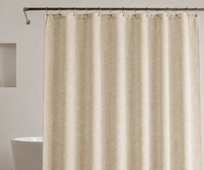 Natural linen shower curtain with soft textured fabric for bathroom
Farmhouse linen bathroom curtain for rustic and minimalist décor