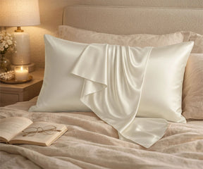 Natural 100% Mulberry silk pillowcase set, breathable silk pillow cover for sensitive skin and healthy hair