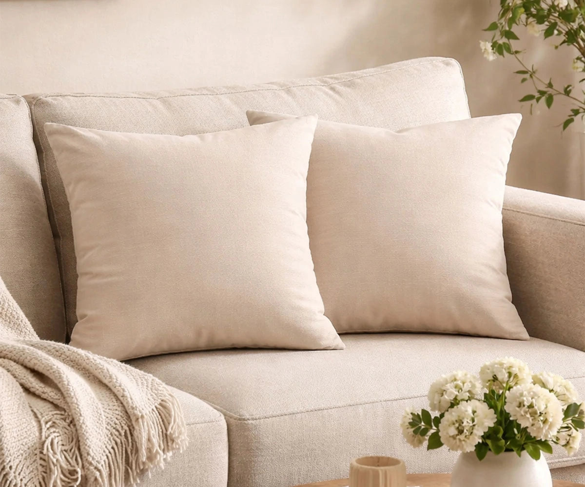 plain natural linen cushion cover cotton linen decorative pillow cover for sofa