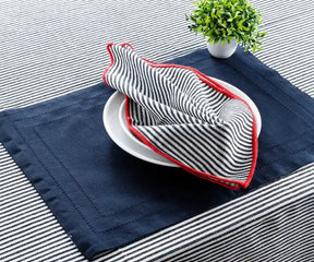 Navy Blue Cotton Hemstitched Placemats 