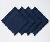 Fringe edge cotton dining napkins crafted from natural cotton fabric, perfect for everyday meals and special celebrations.
