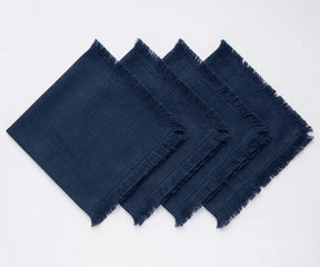 Fringe edge cotton dining napkins crafted from natural cotton fabric, perfect for everyday meals and special celebrations.