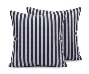 Navy blue and white striped cushion covers set of 2 cotton sofa pillow covers