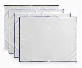 White cotton placemat with blue border